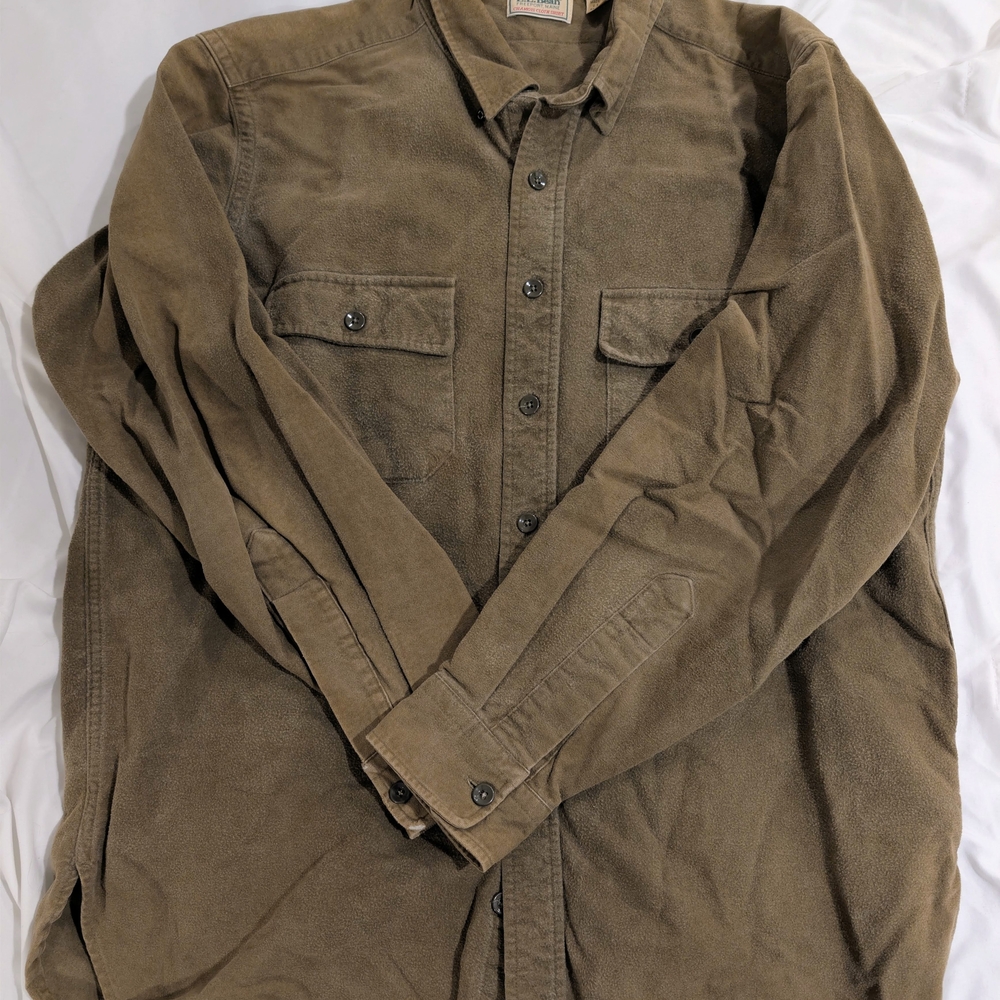 Vintage USA-Made L.L. Bean Men's Brown Lightweight Shirt Jacket